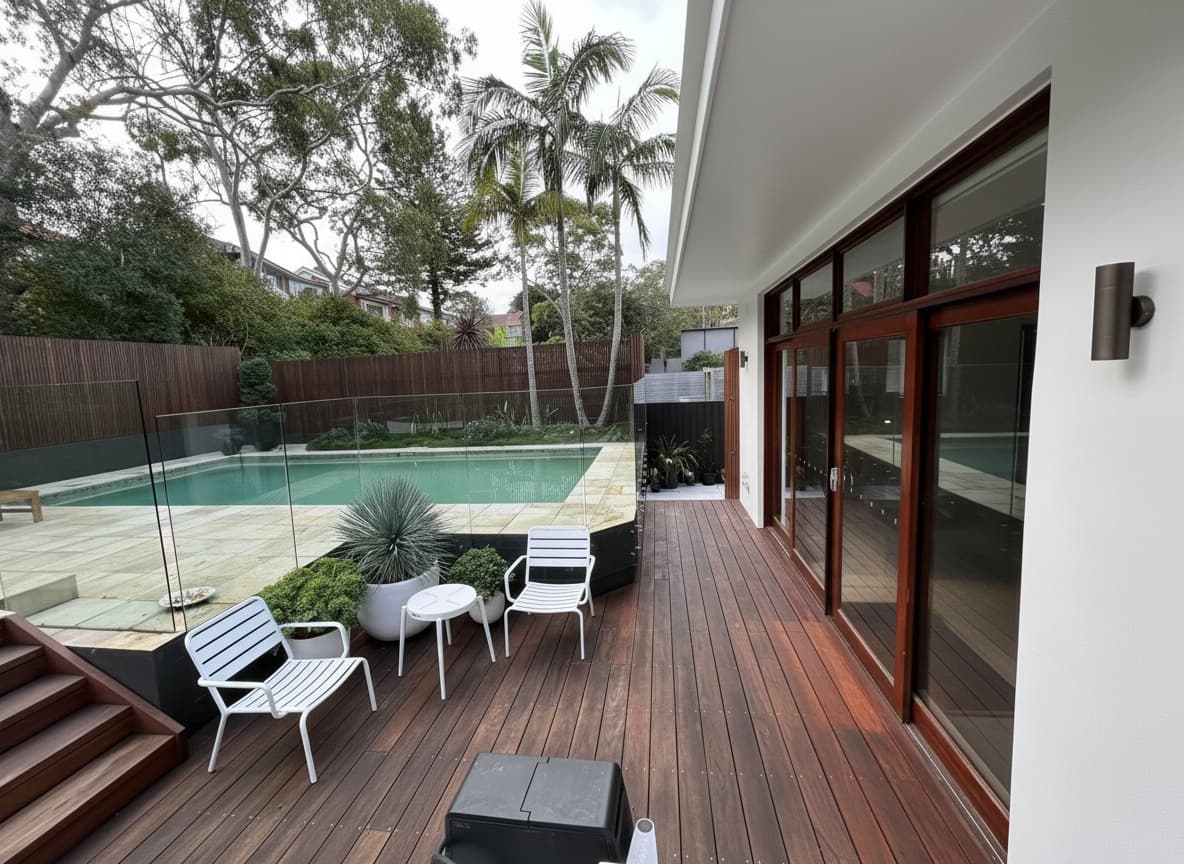 Hardwood pool deck, Middle Cove, NSW