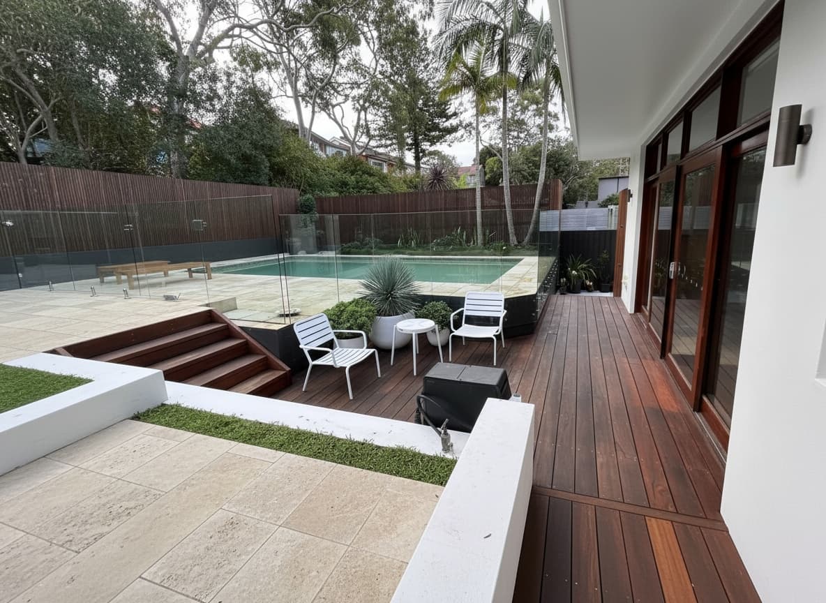 Hardwood pool deck, Middle Cove, NSW