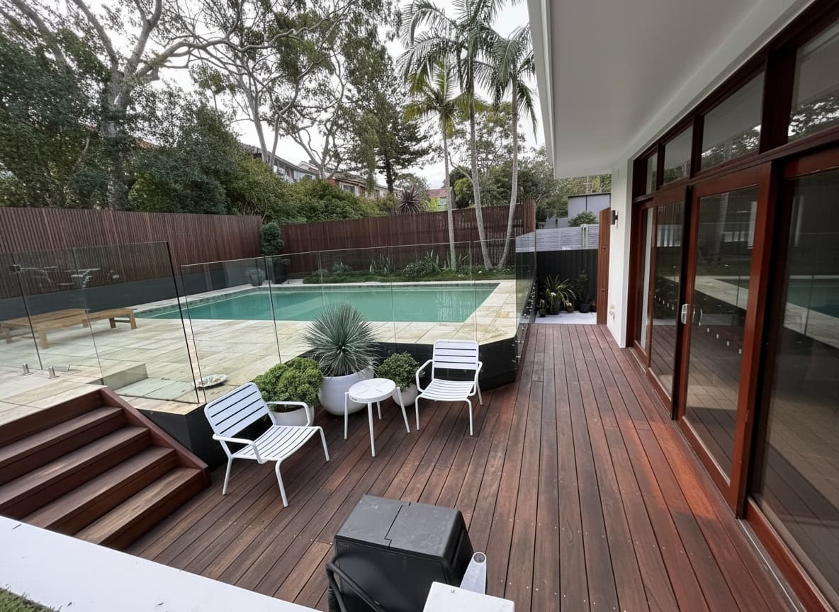 Hardwood pool deck, Middle Cove, NSW