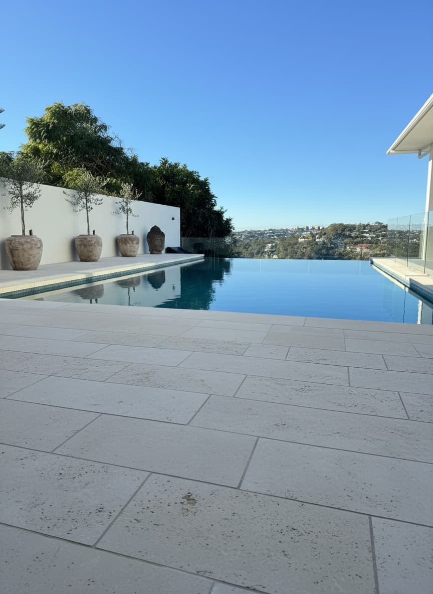 Pool & harbour terrace, Castlecrag, NSW